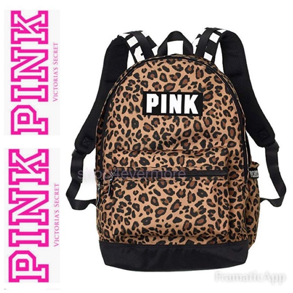 PINK Victoria's Secret Handbags - 🔥SALE🔥🆕💕PINK Leopard Print Campus Backpack